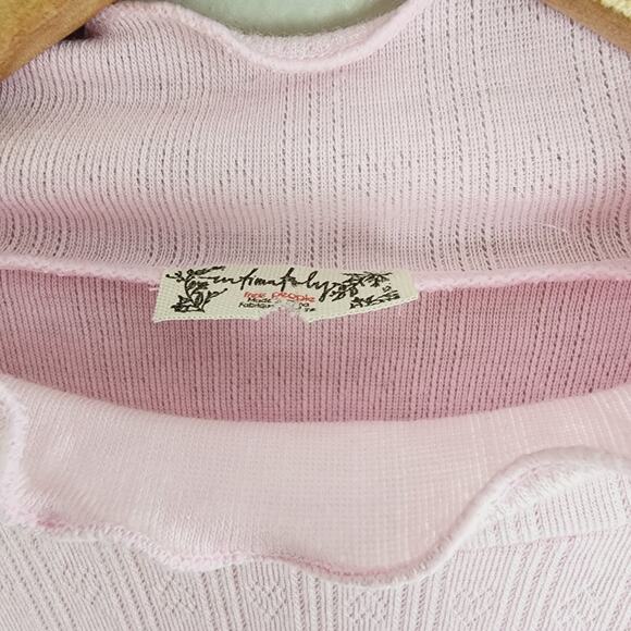 NEW Free People Intimately Pink Weekend Vibe Mockneck Long Sleeve Bodysuit - Picture 7 of 11